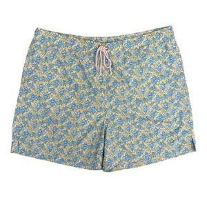 J3 Lilly Pulitzer Mens Bee‎ Print Swim Trunks Yellow Blue Board Shorts Small